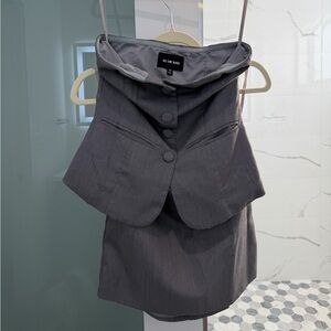 All The Ways Elegant Gray Skirt Set